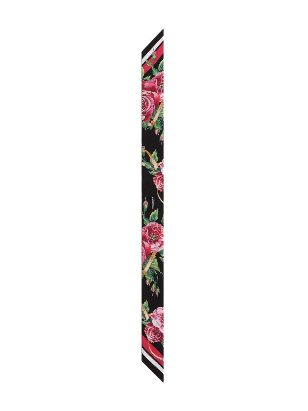 DOLCE & GABBANA Floral-print Silk Twill Headscarf In Multi Product Image