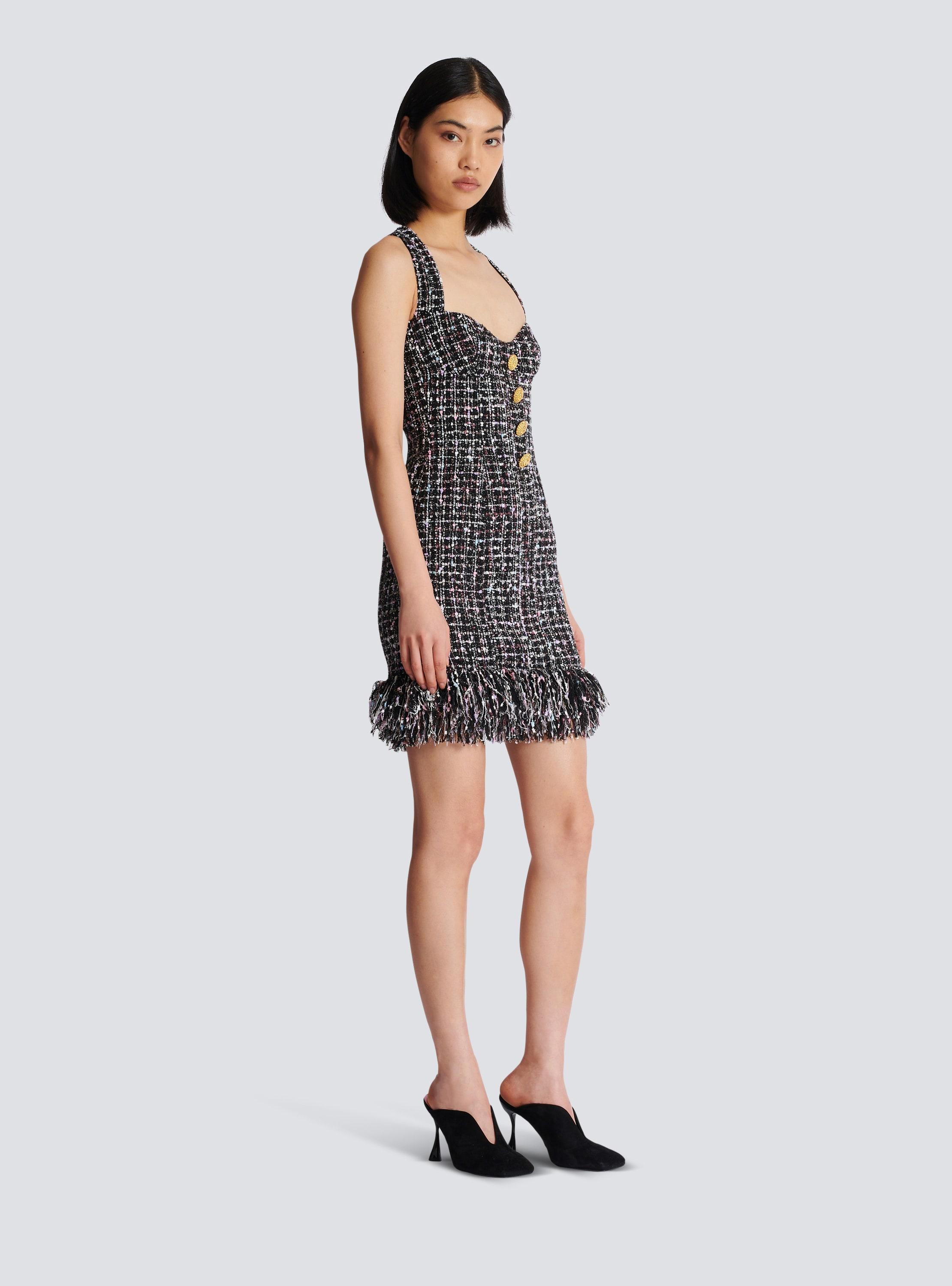 Short tweed dress with buttons Product Image