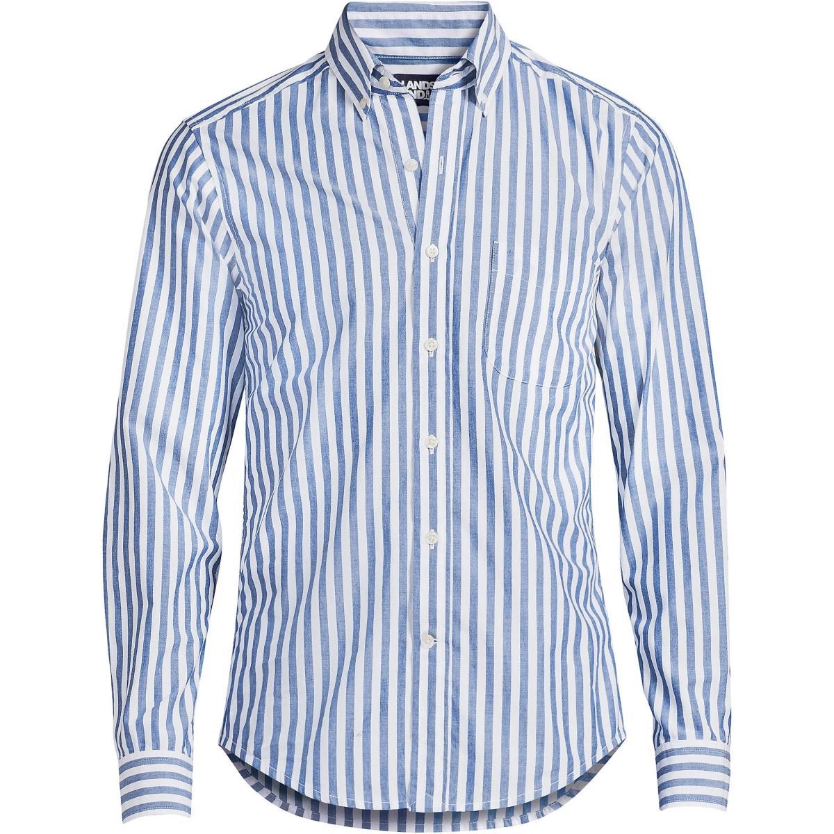 Mens Lands End Traditional-Fit Essential Lightweight Poplin Shirt Product Image