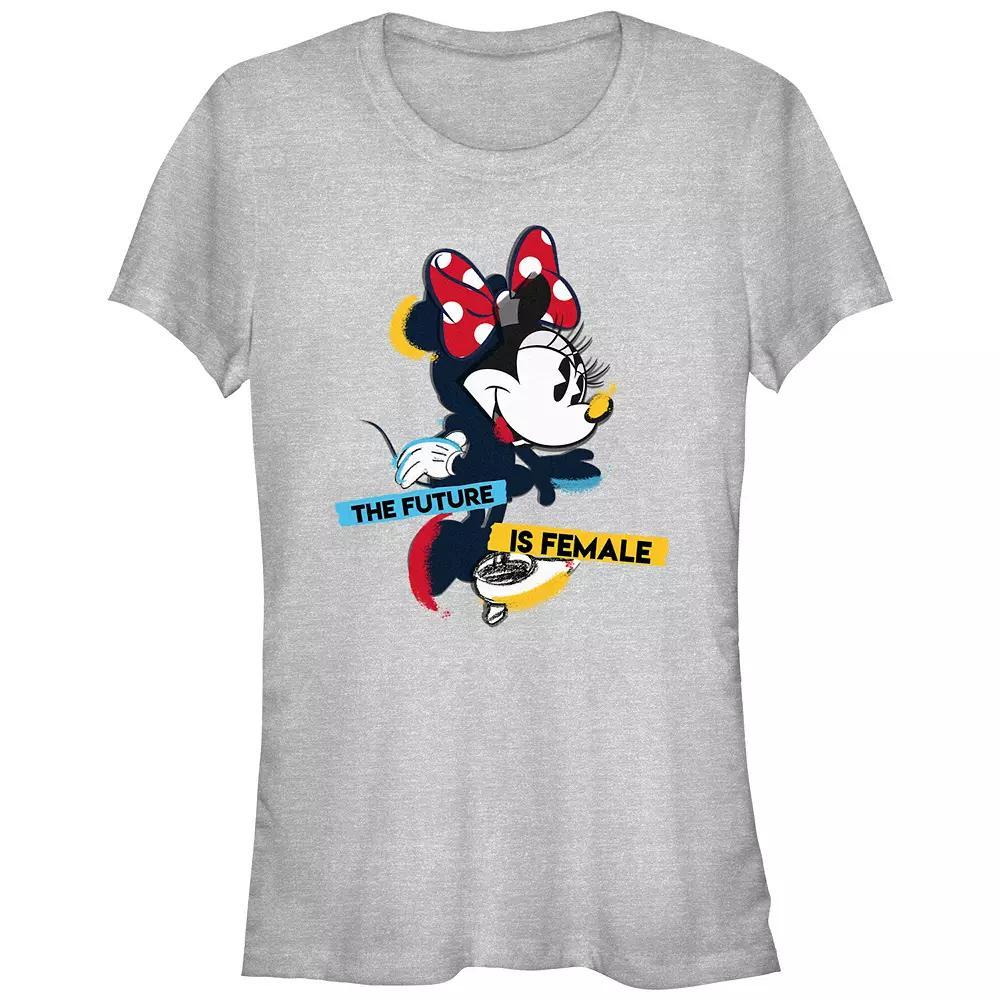 Disney's Minnie Mouse Juniors' The Future Is Female Graphic Tee, Girl's, Size: Medium, Athletic Grey Product Image
