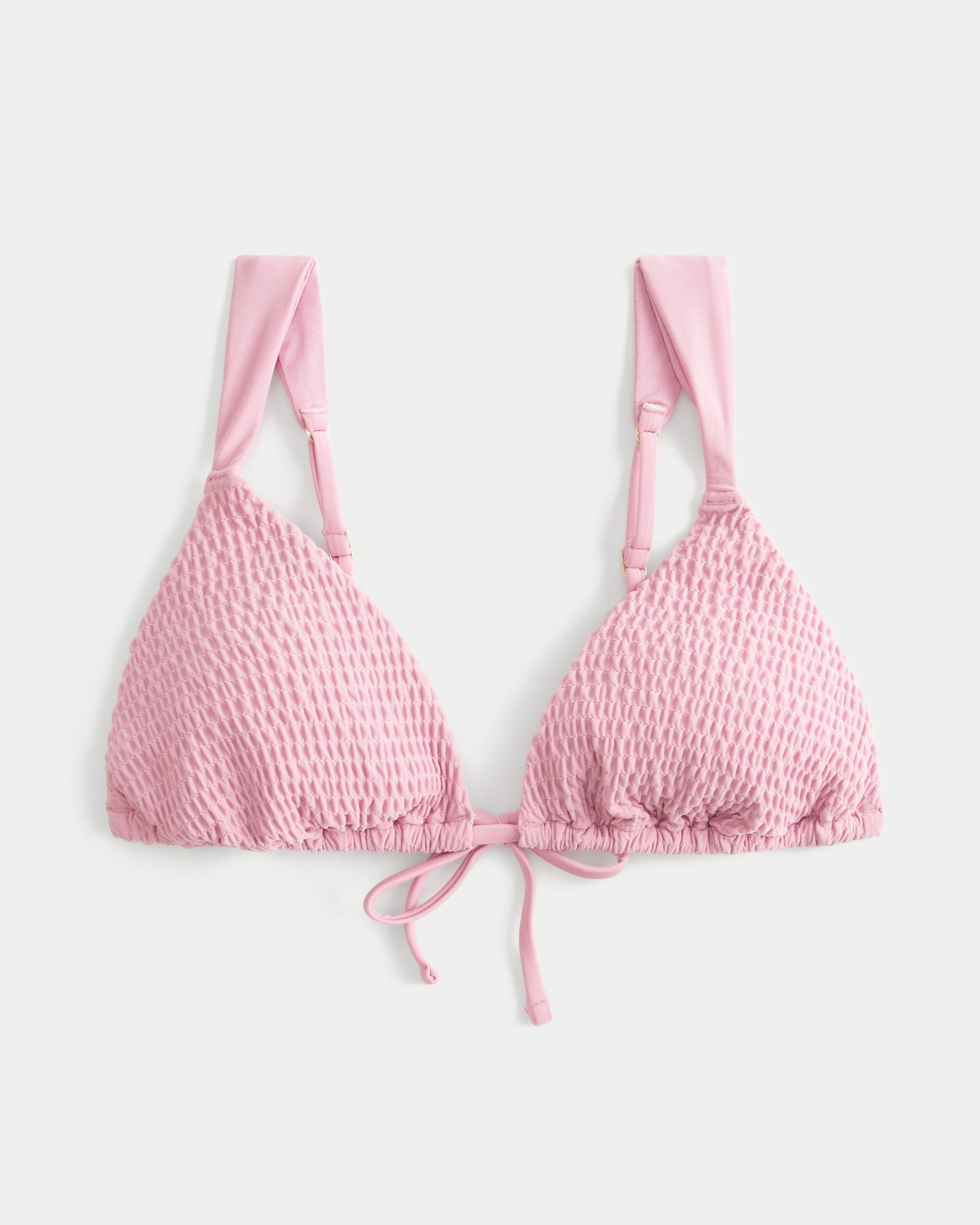 Smocked Over-the-Shoulder Triangle Bikini Top Product Image