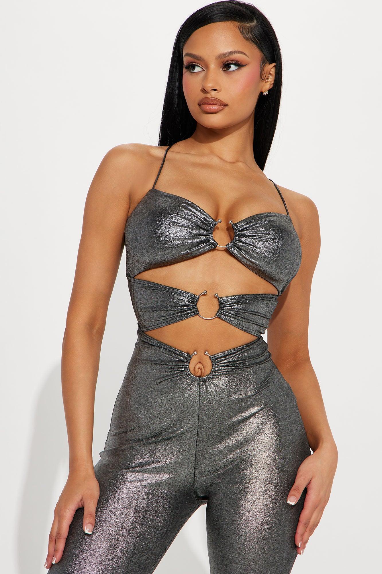 Outer Space Metallic Jumpsuit - Silver Product Image