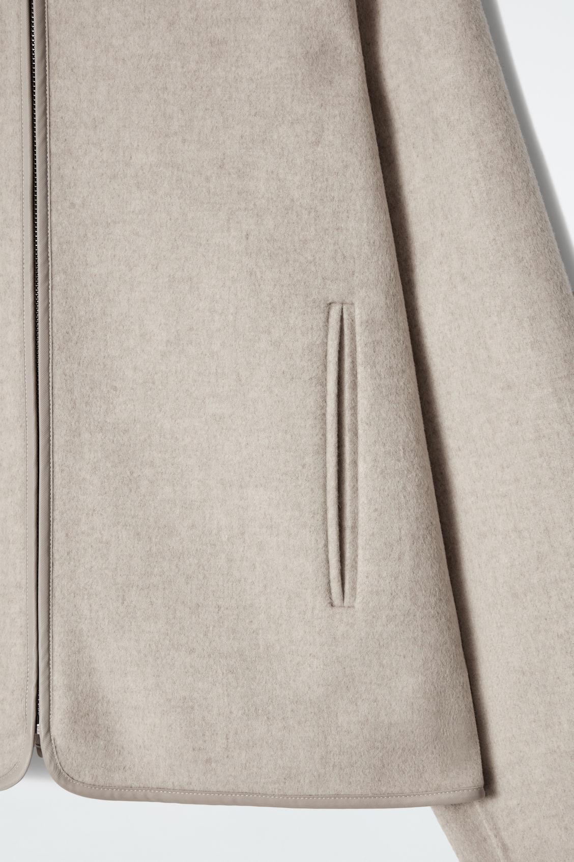 HOODED DOUBLE-FACED WOOL JACKET Product Image