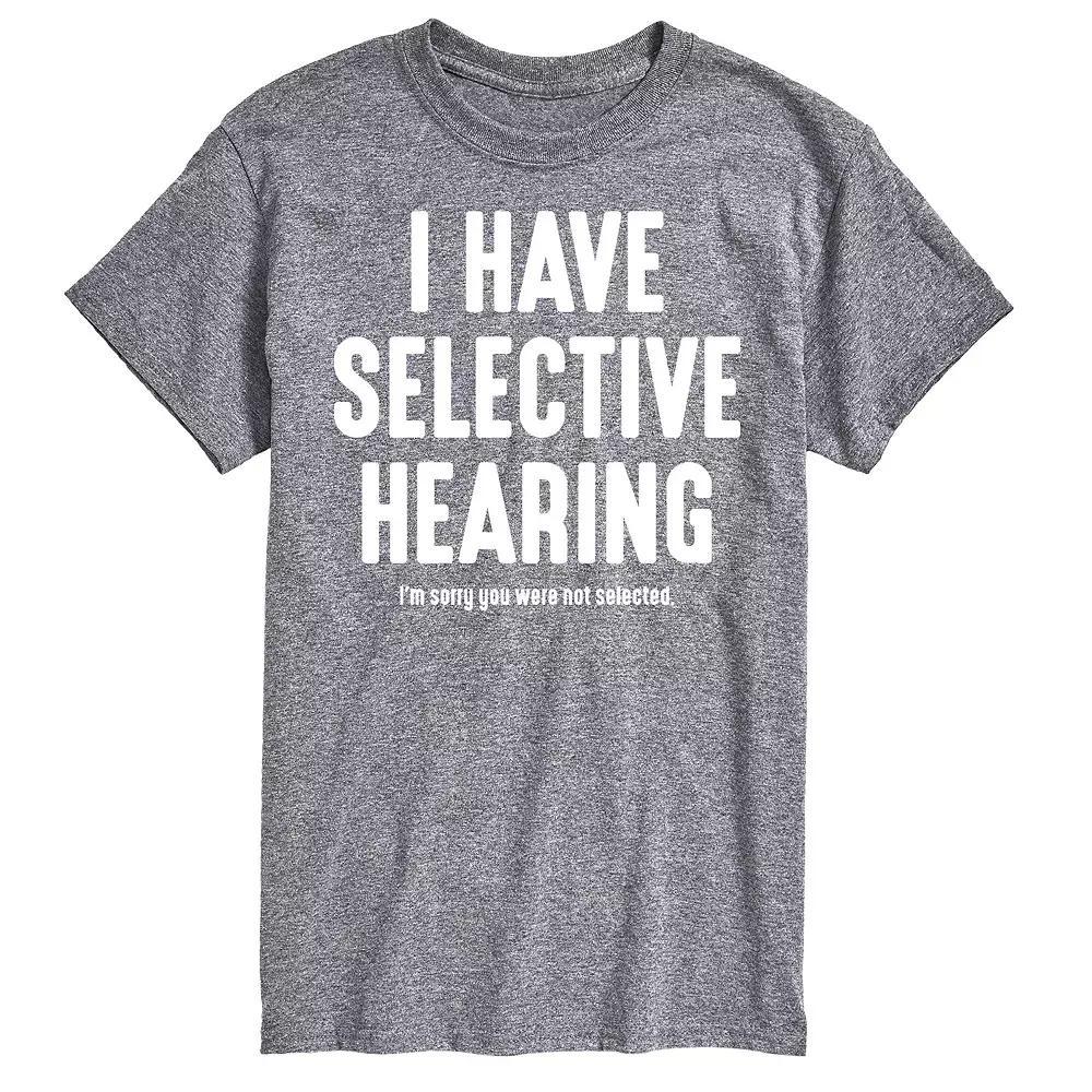 Big & Tall Selective Hearing Graphic Tee, Men's, Size: 5XB, Gray Product Image