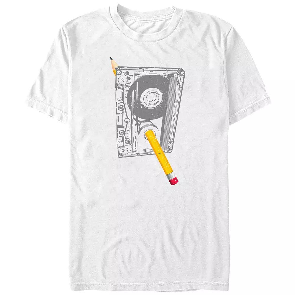 Big & Tall Rewinding Cassette Tape Graphic Tee, Men's, Size: 3XL, White Product Image