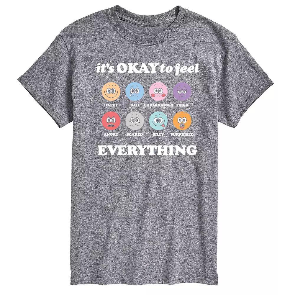 Men's It's Okay to Feel Everything Graphic Tee, Size: XL, Grey Gray Product Image