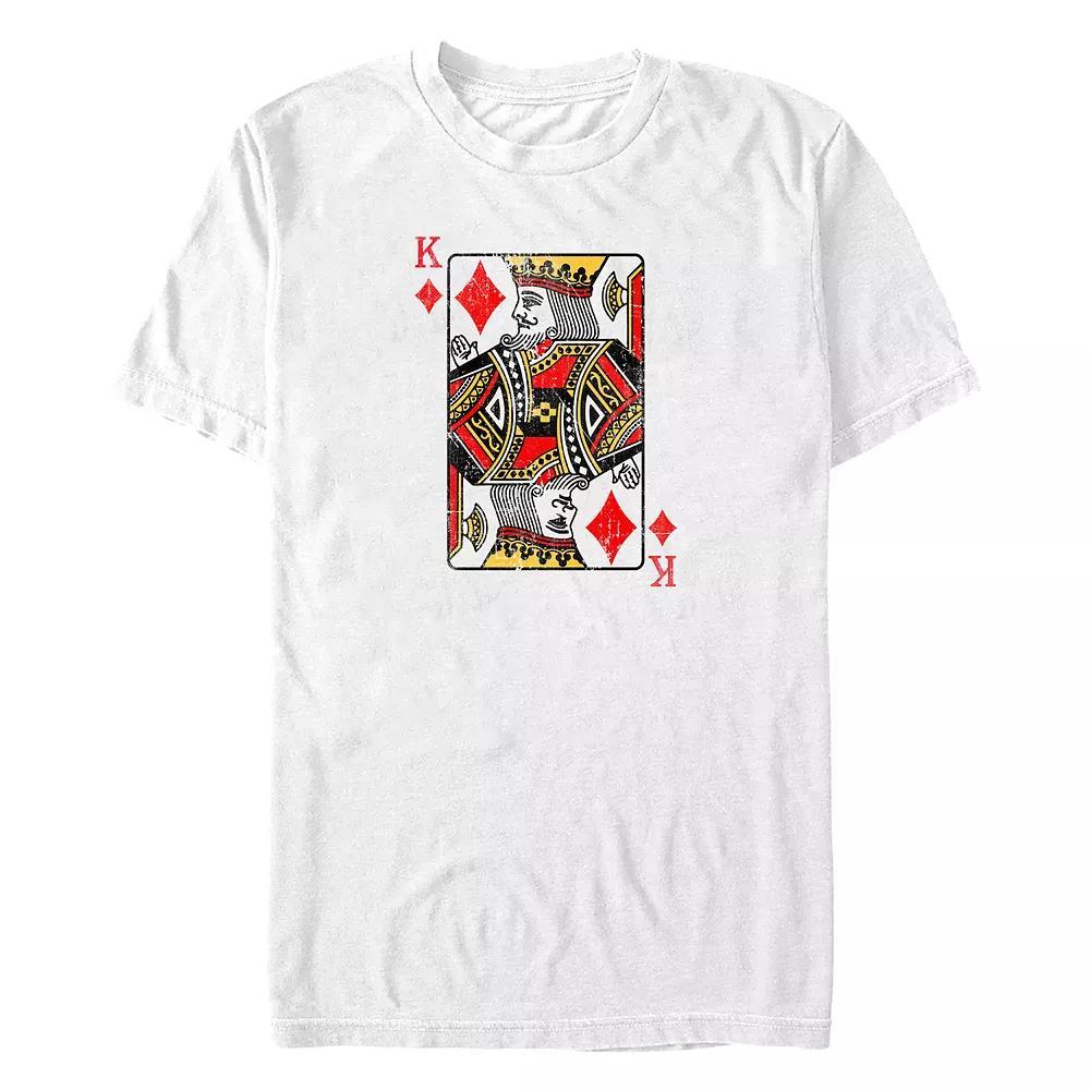 Big & Tall King Of Diamonds Card Graphic Tee, Men's, Size: 3XL Tall, White Product Image