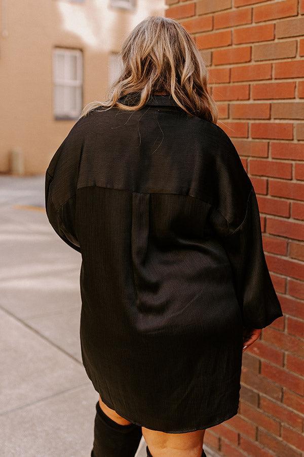 For The Record Button Up In Black Curves Product Image