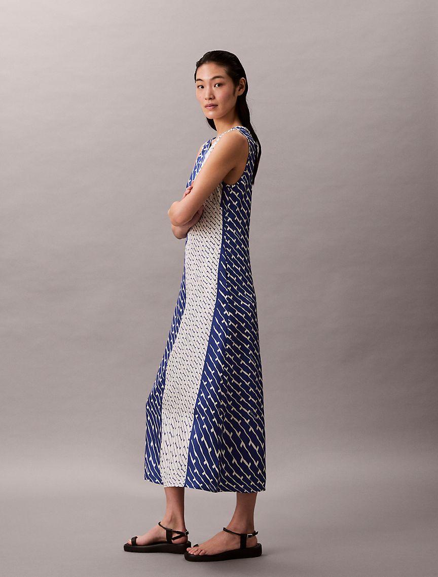 Printed Viscose Twill Midi Dress  Product Image