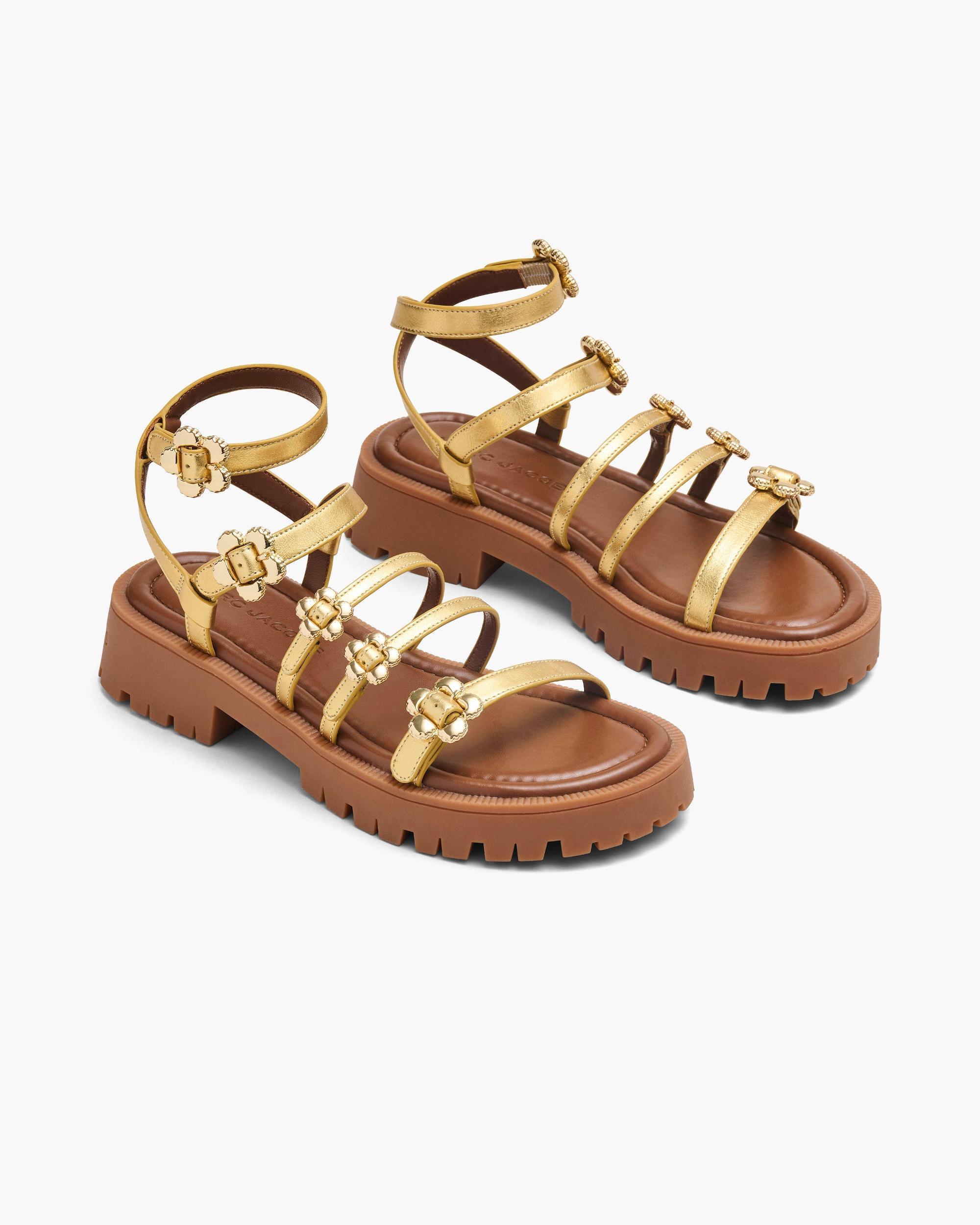 The Metallic Leather Daisy Gladiator Sandal Product Image
