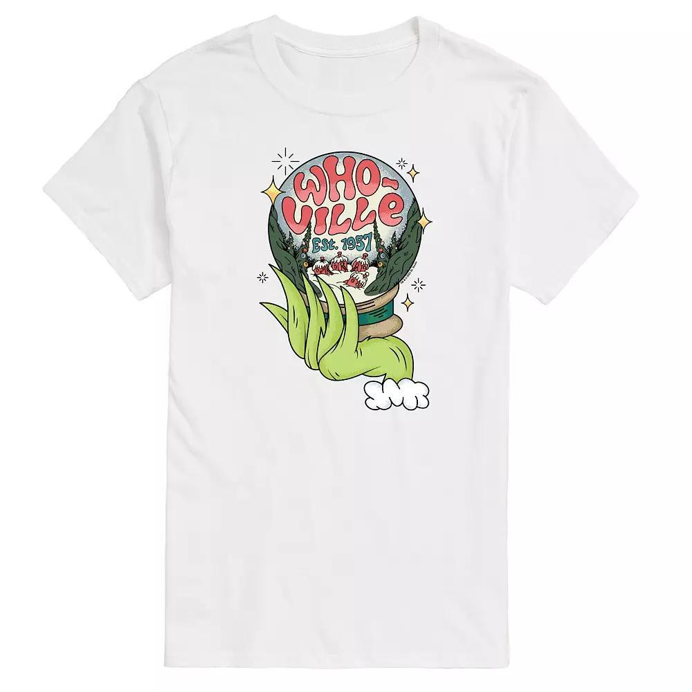 Big & Tall Dr. Seuss The Grinch Whoville Globe Graphic Tee, Men's, Size: 5XB, White Product Image