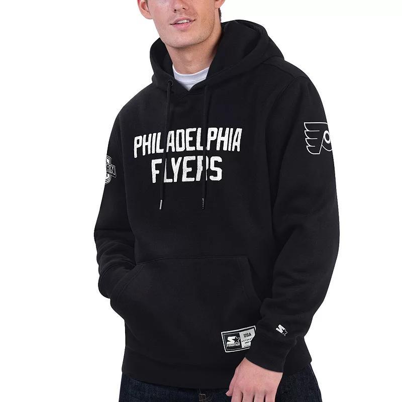 Mens Starter Black Philadelphia Flyers Hat Trick Pullover Hoodie Product Image