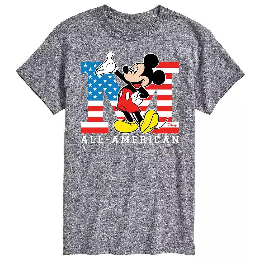 Disney's Mickey Mouse Big & Tall All American Graphic Tee, Men's, Size: 4XB, Gray Product Image