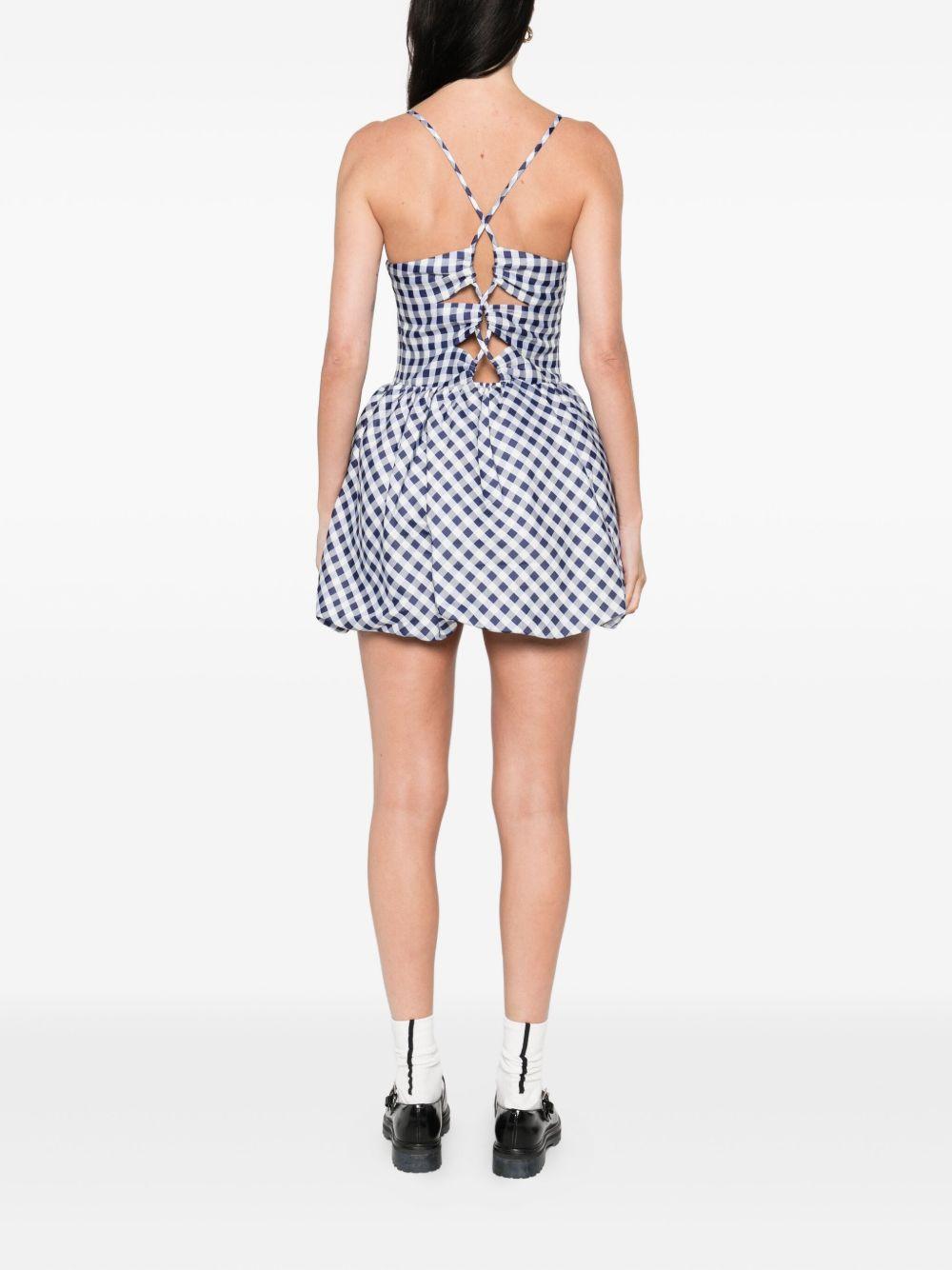 gingham-pattern sleeveless mini dress Product Image