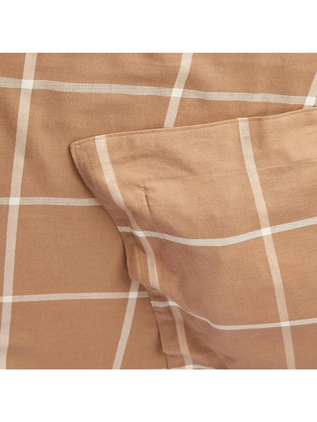 POLO RALPH LAUREN Modern Equestrian Bedding Collection Equestrian Windowpane Duvet Cover In Camel Product Image