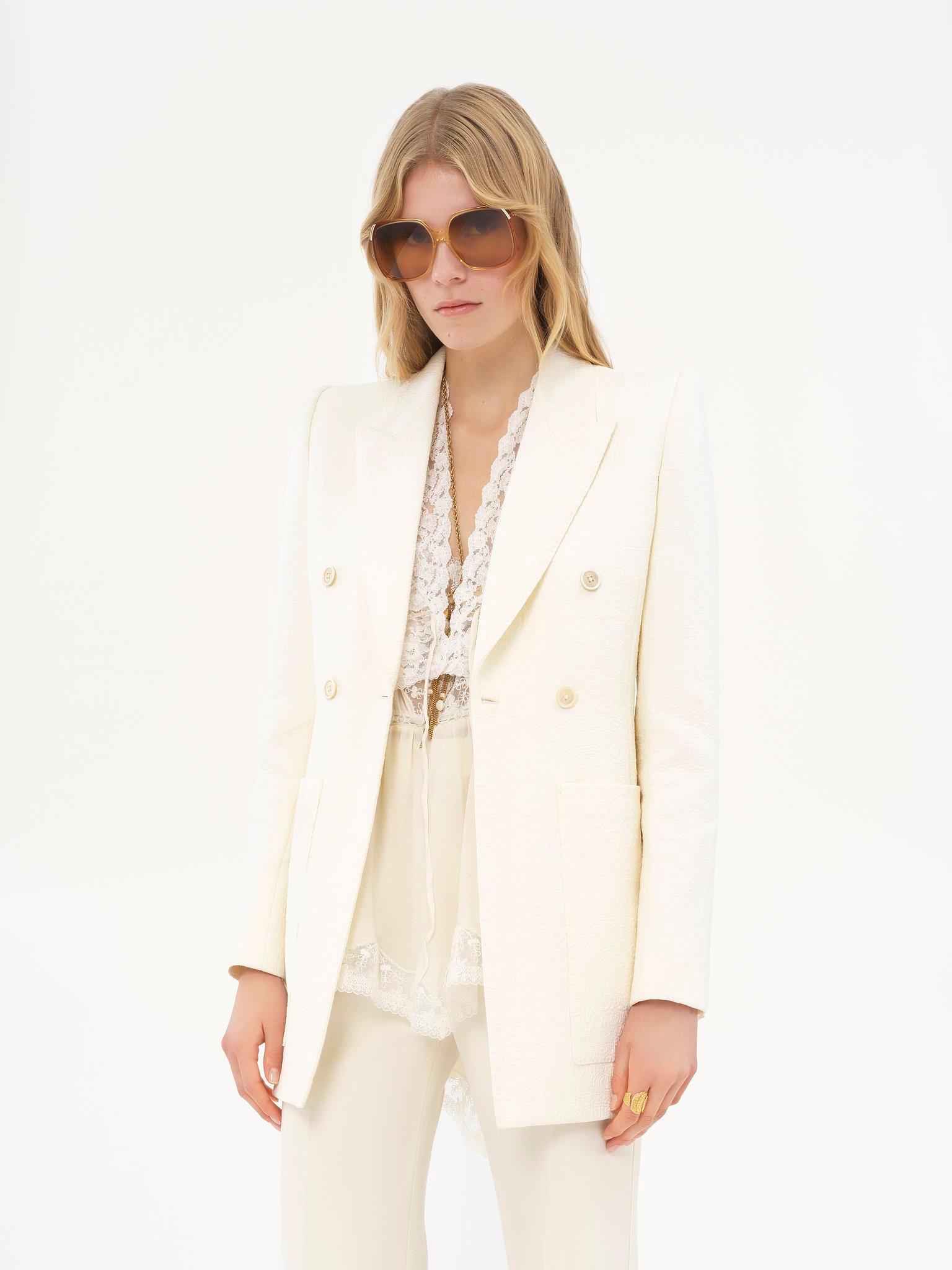 Tailored jacket in cotton-mix jacquard Product Image