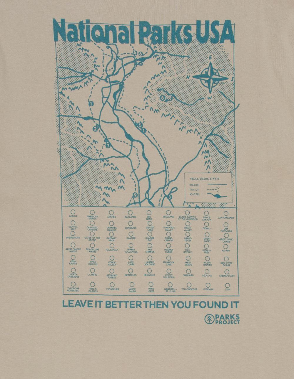 PARKS PROJECT National Parks Trail Map Mens Tee - GRAY Product Image