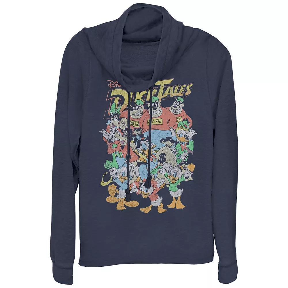 Disney's Ducktales Women's Plus Group Poster Cowlneck Graphic Lightweight Long Sleeve, Girl's, Size: 3XL, Blue Product Image