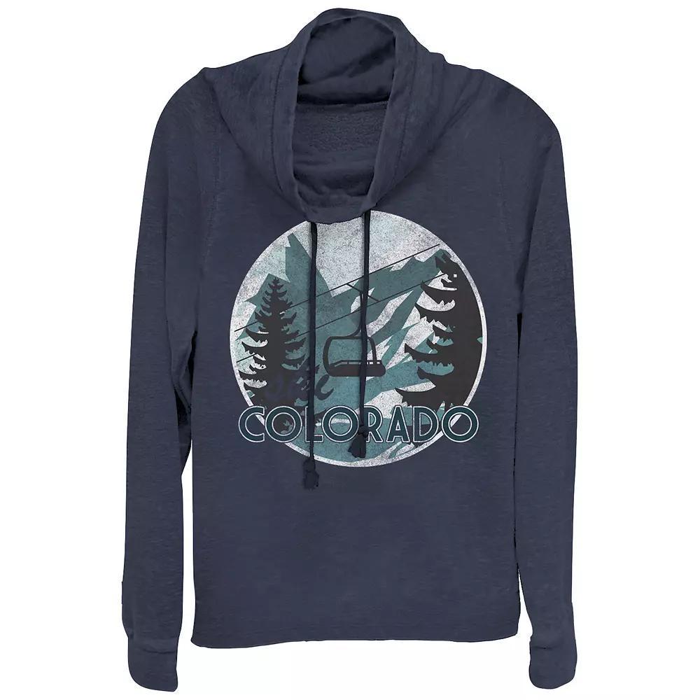 Women's Plus Colorado Ski Lift Cowlneck Graphic Lightweight Long Sleeve, Girl's,  Product Image