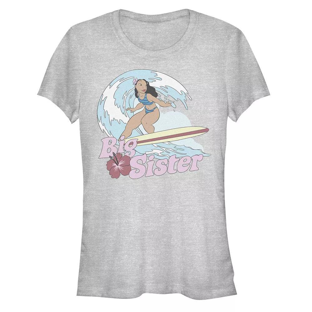 Disney's Lilo & Stitch Women's Surfing Nani Big Sister Tee, Girl's, Size: Small, Athletic Grey Product Image