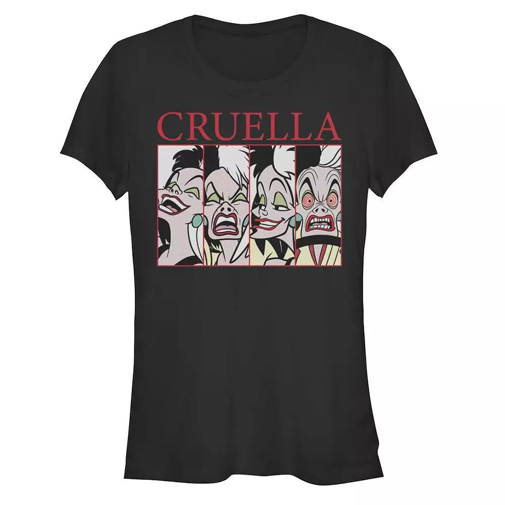 Disney Villains 101 Dalmatians Cruella De Vil Expressions Juniors' Fitted Graphic Tee, Girl's,  Product Image