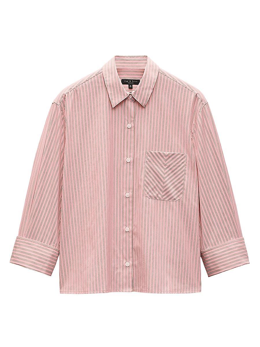 Womens Lucia Striped Poplin Button-Front Shirt Product Image