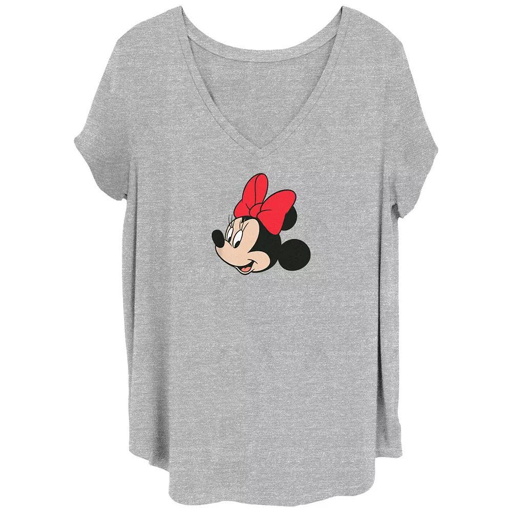 Disney's Minnie Mouse Smile Juniors' Plus Graphic Tee, Women's, Size: 2XL, Grey Gray Product Image