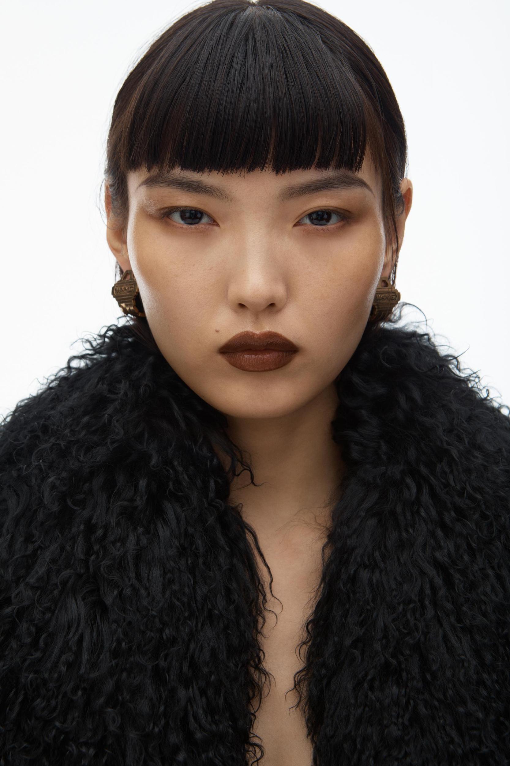 Cropped Blazer With Mongolian Fur Product Image