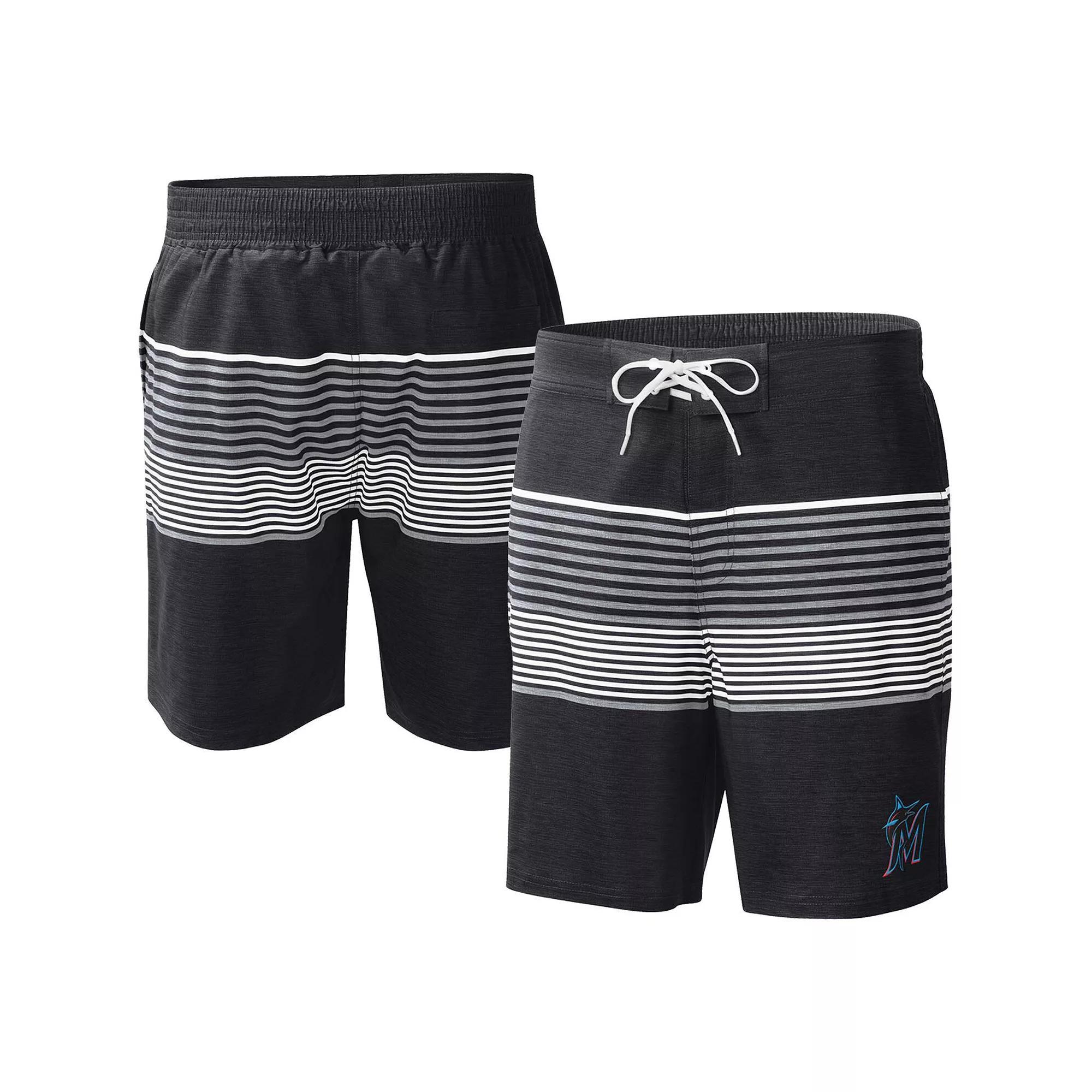Men's G-III Sports by Carl Banks Black Miami Marlins Coastline Volley Swim Shorts,  Product Image
