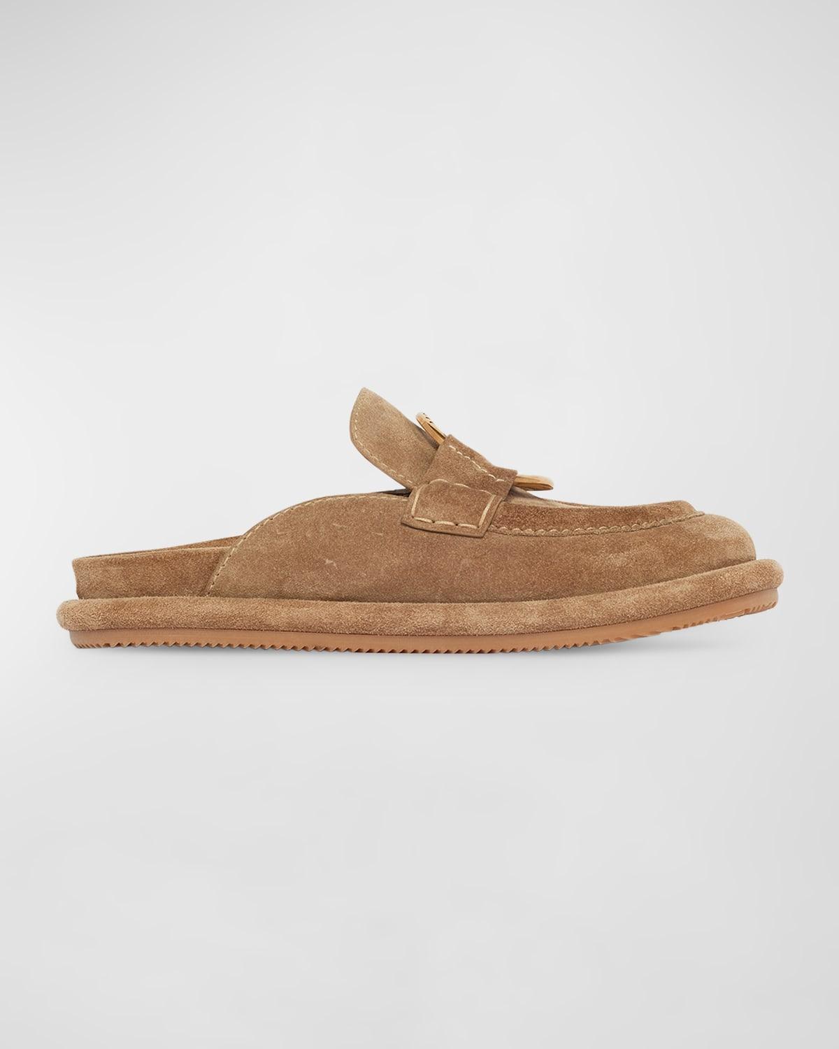 Bell Suede Ring Loafer Mules Product Image