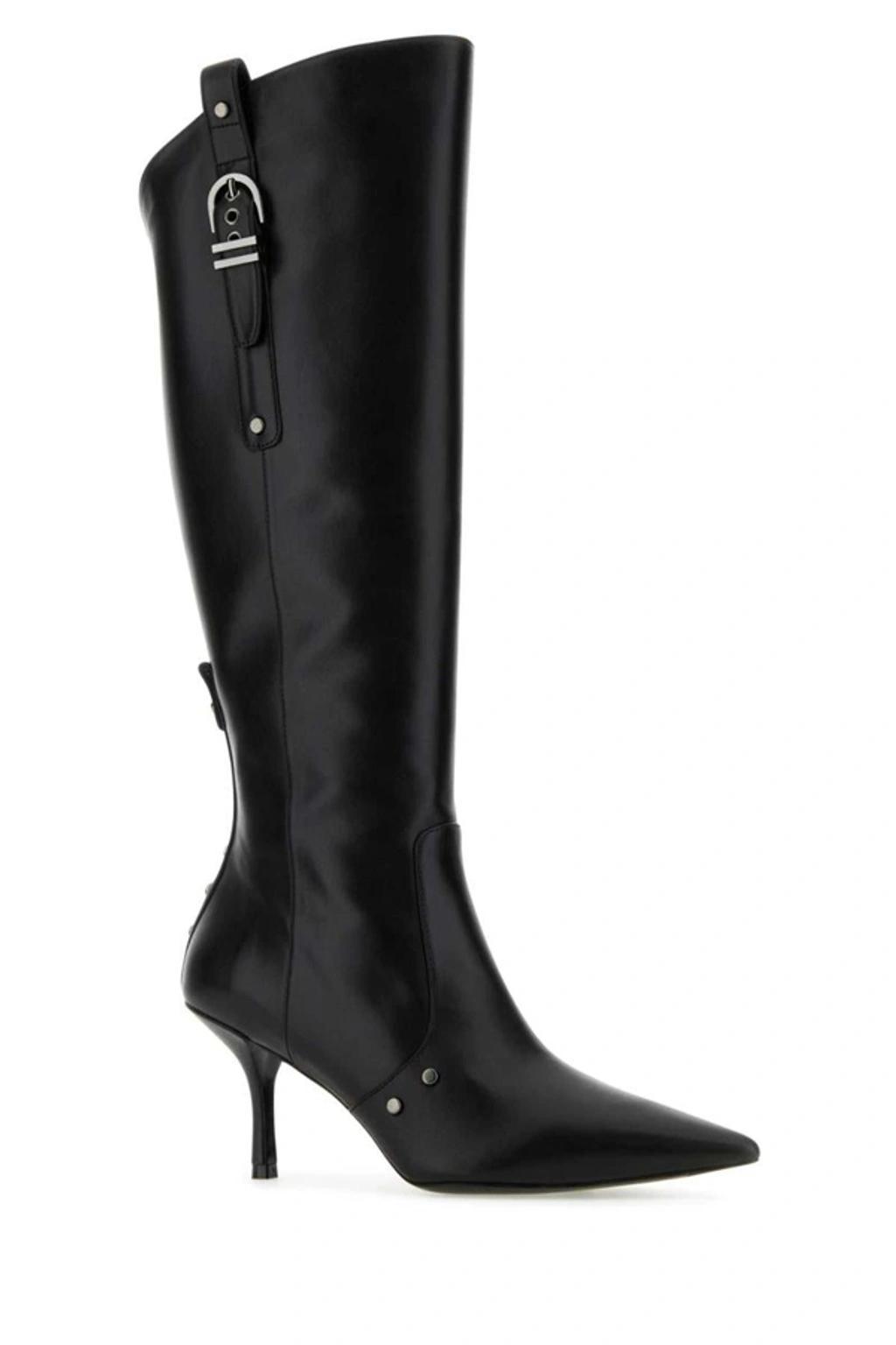 Black Leather Maverick Boot Product Image