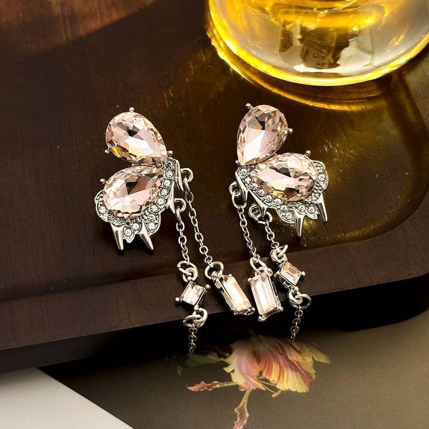 Butterfly Rhinestone Alloy Dangle Earring Product Image