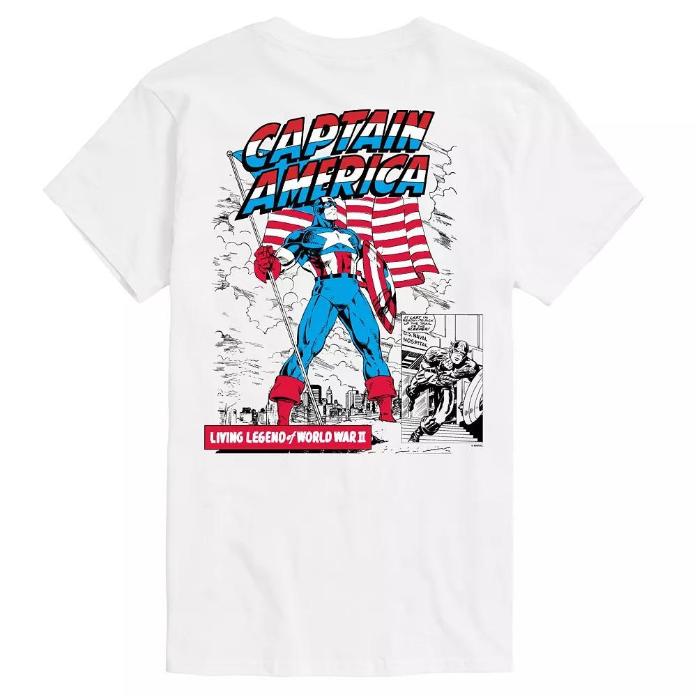Big & Tall Captain America Flag Comic Retro Graphic Tee, Men's,  Product Image