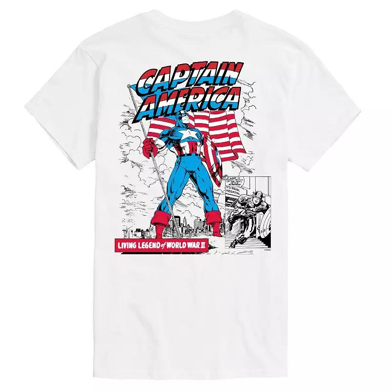 Big & Tall Captain America Flag Comic Retro Graphic Tee, Men's,  Product Image