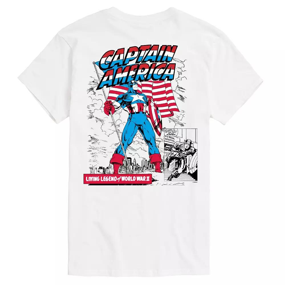 Big & Tall Captain America Flag Comic Retro Graphic Tee, Men's,  Product Image