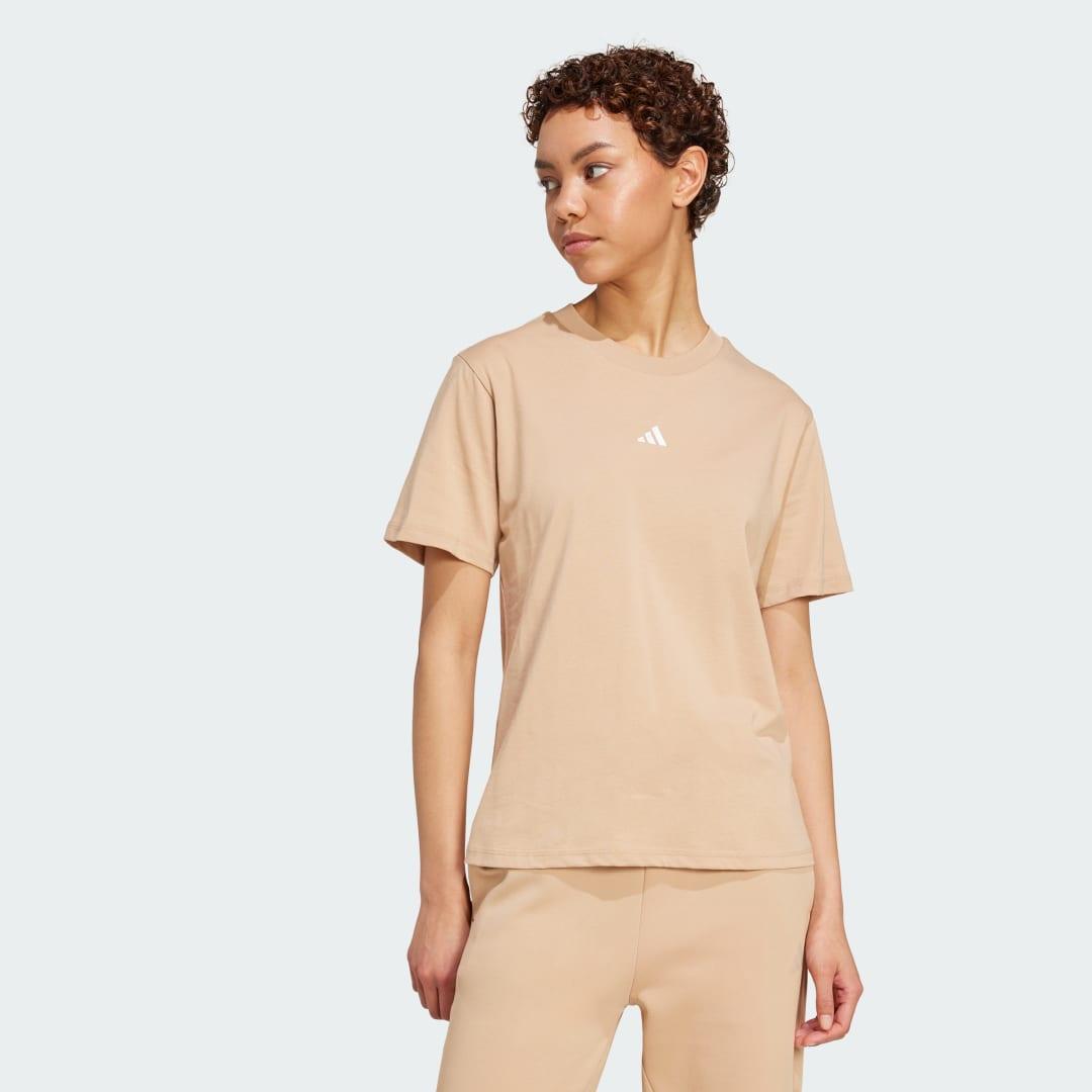 adidas Essentials Small Logo Cotton Tee Light Grey Heather XL Womens Product Image