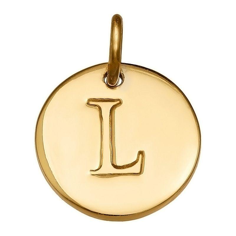 PRIMROSE 18k Gold Over Sterling Silver Letter Disc Charm, Womens, Gold Over Sterling D Product Image