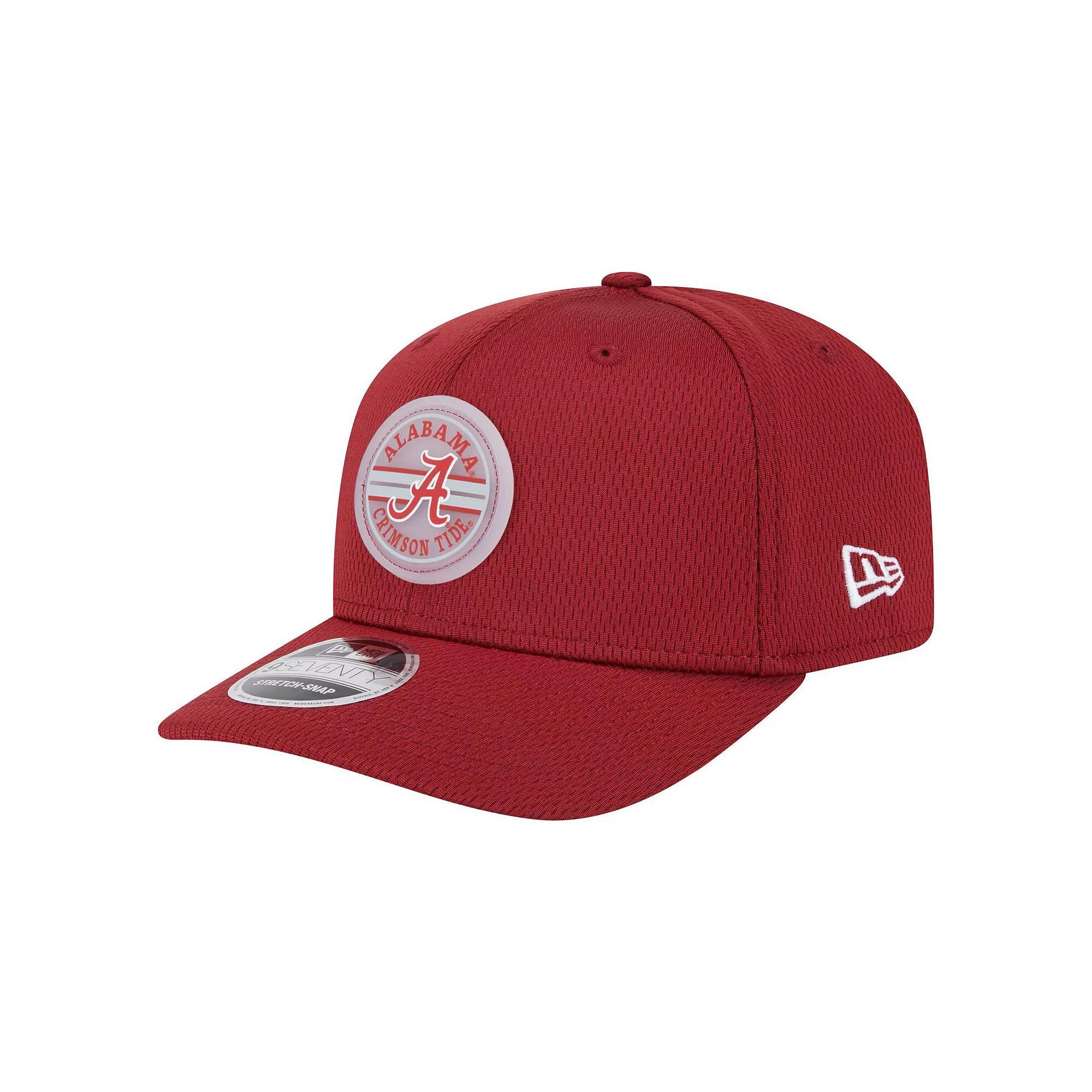 Men's New Era Crimson Alabama Crimson Tide Patched 9SEVENTY Stretch-Snap Adjustable Hat, Red Product Image