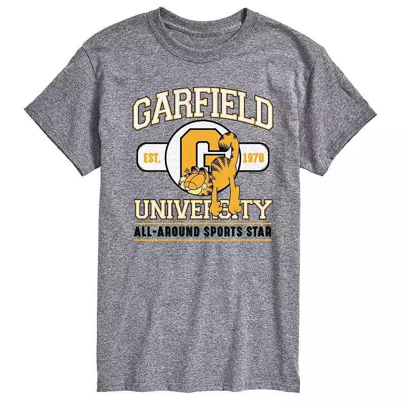 Men's Garfield University Sports Star Graphic Tee, Size: XS, Grey Gray Product Image