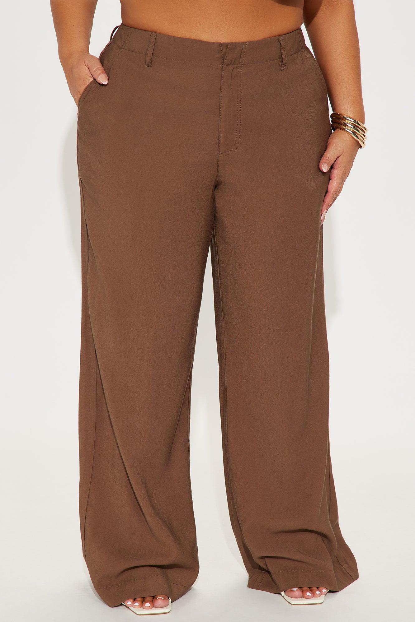 Harlow Wide Leg Trouser - Mocha Product Image
