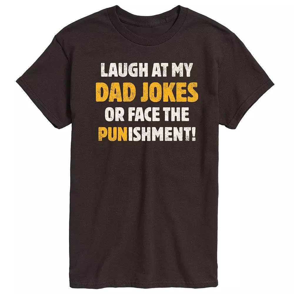 Men's Dad Jokes Punishment Graphic Tee, Size: XXL, Dark Brown Product Image