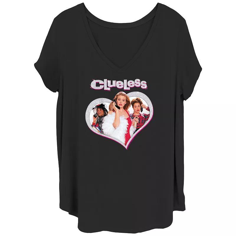 Juniors' Plus Clueless Sparkle V-Neck Graphic Tee, Women's,  Product Image