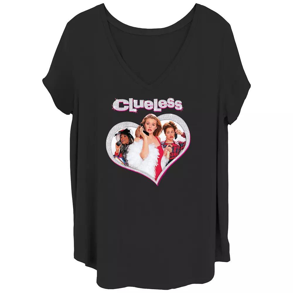 Juniors' Plus Clueless Sparkle V-Neck Graphic Tee, Women's,  Product Image