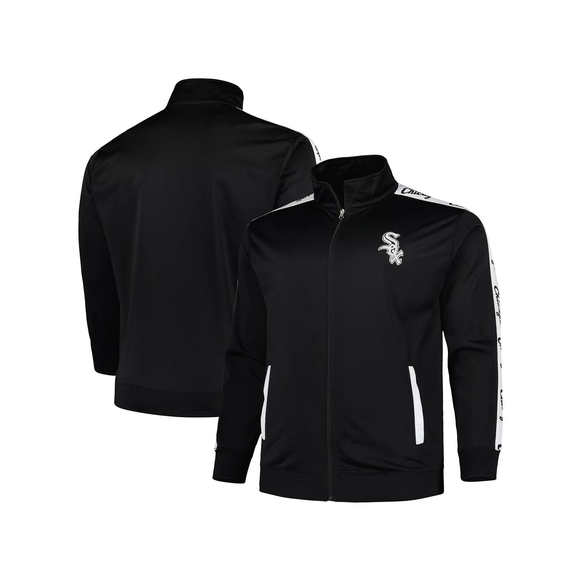 Men's Black Chicago White Sox Big & Tall Tricot Track Full-Zip Jacket, Size: 4XLT Product Image