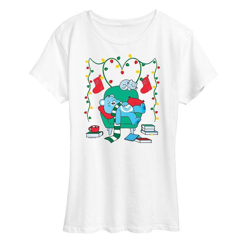 Women's Care Bears Cozy Christmas Graphic Tee, Girl's, Size: Small, White Product Image