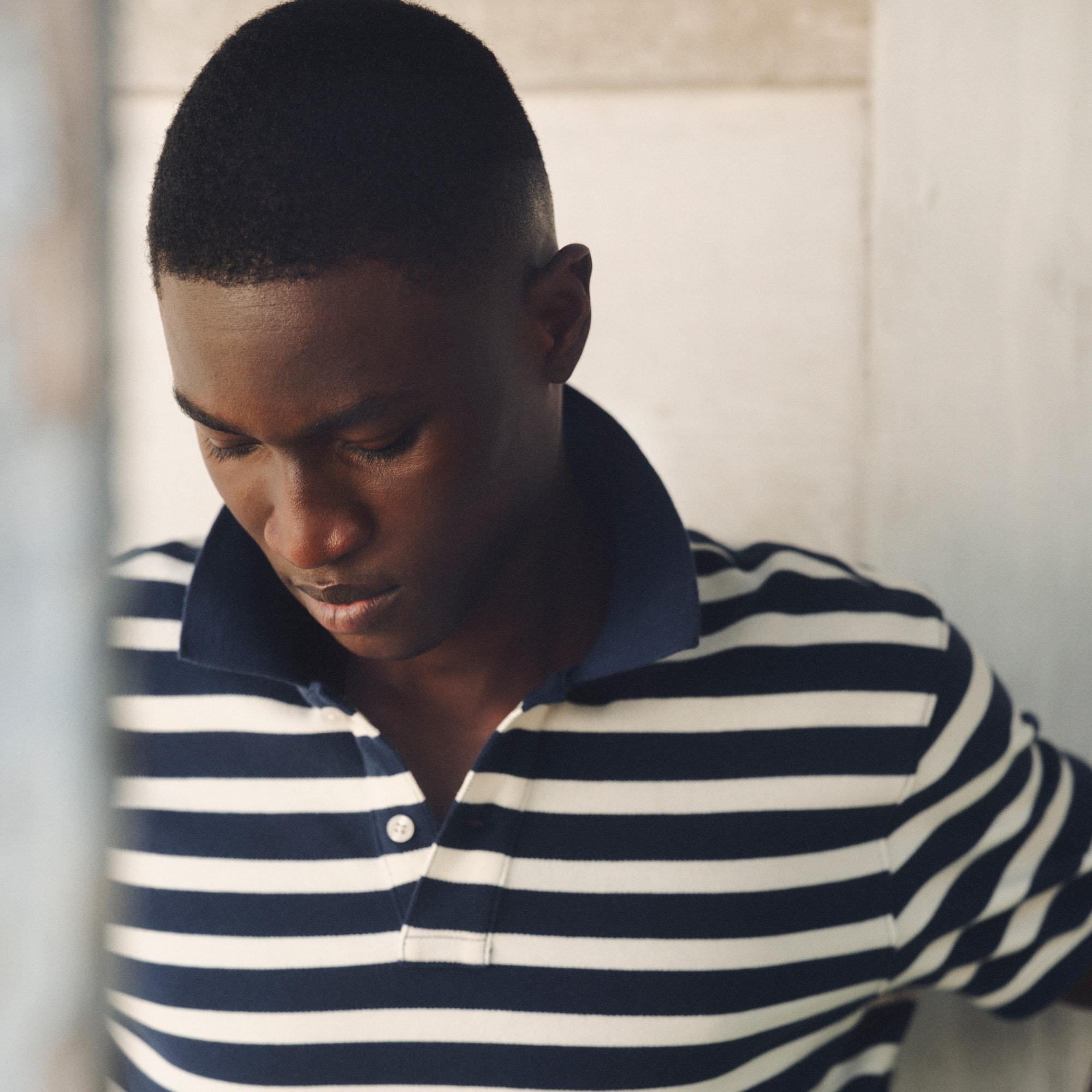 Tall washed piqué polo shirt Product Image