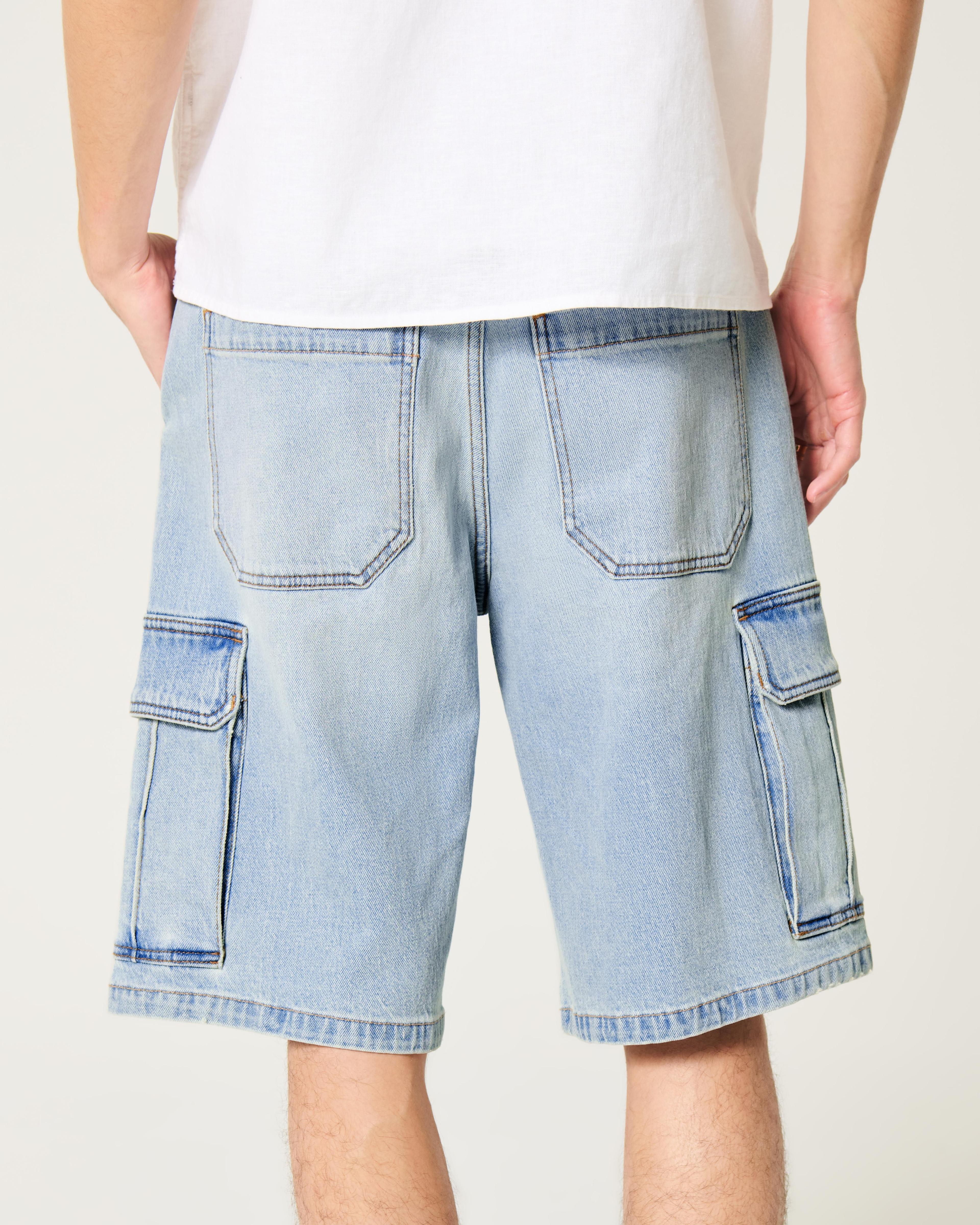 Washed Black Baggy Jean Shorts Product Image