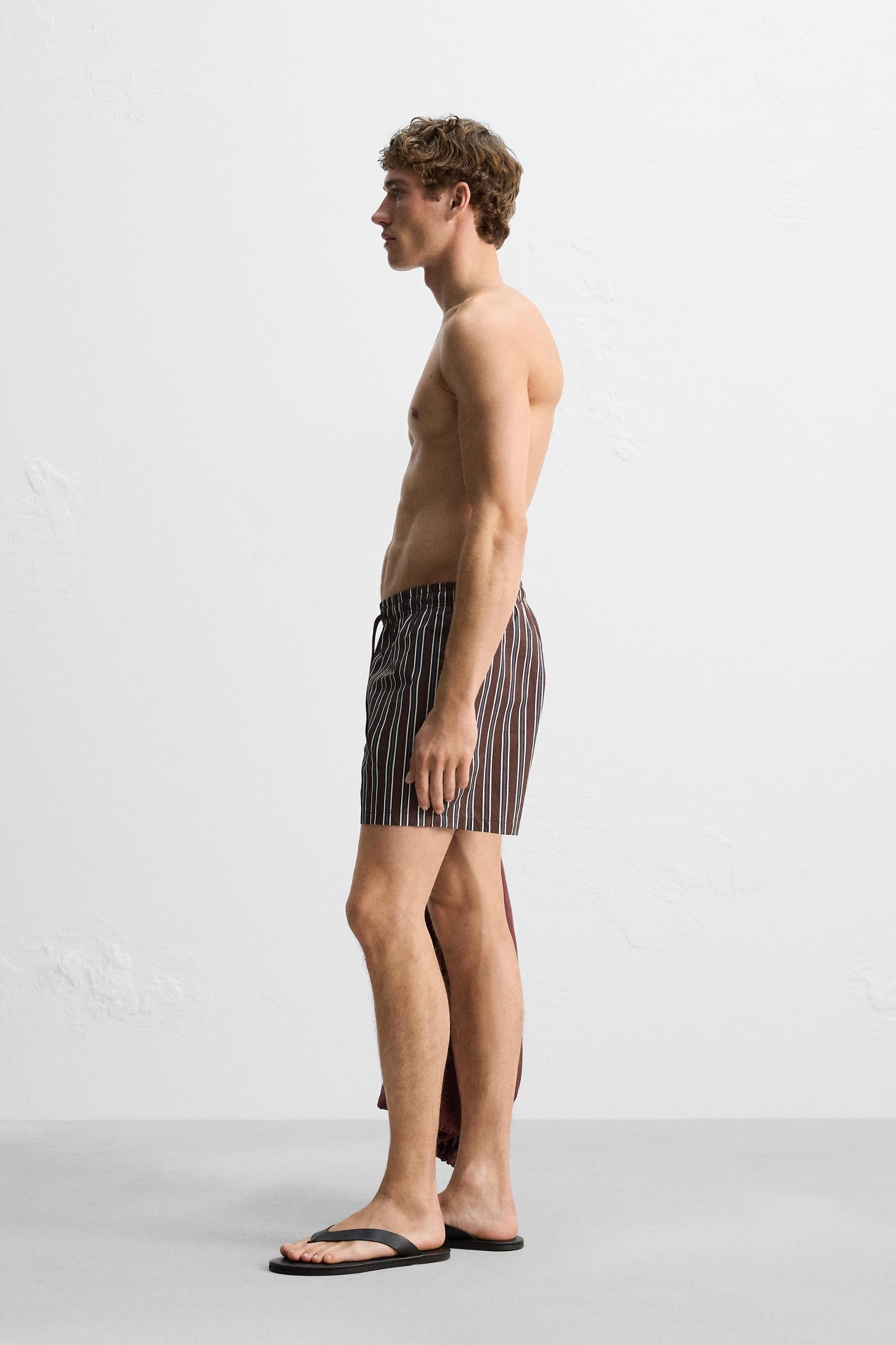 STRIPED MID-LENGTH SWIMSUIT Product Image