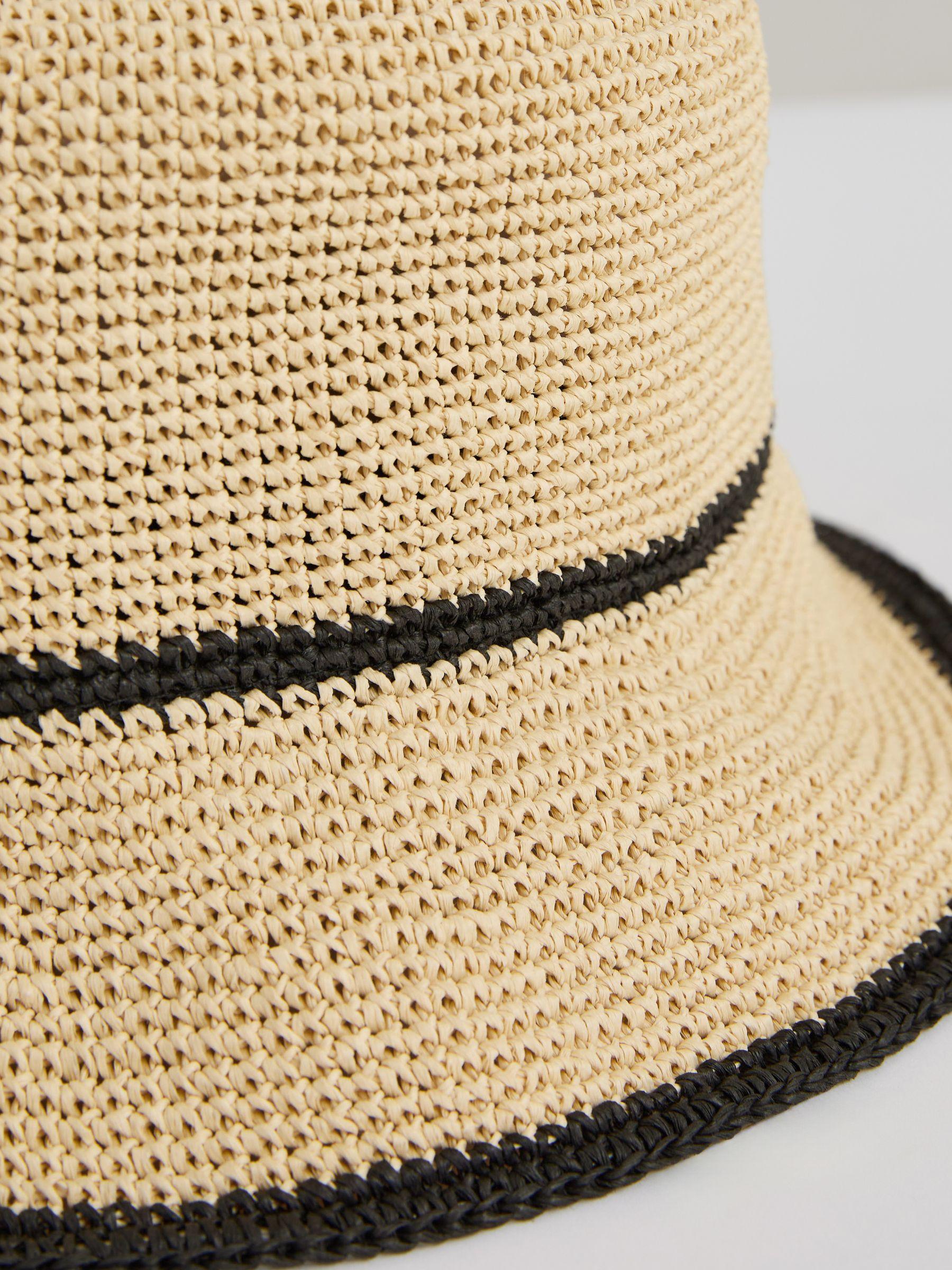 Tipped Straw Bucket Hat in Natural Product Image