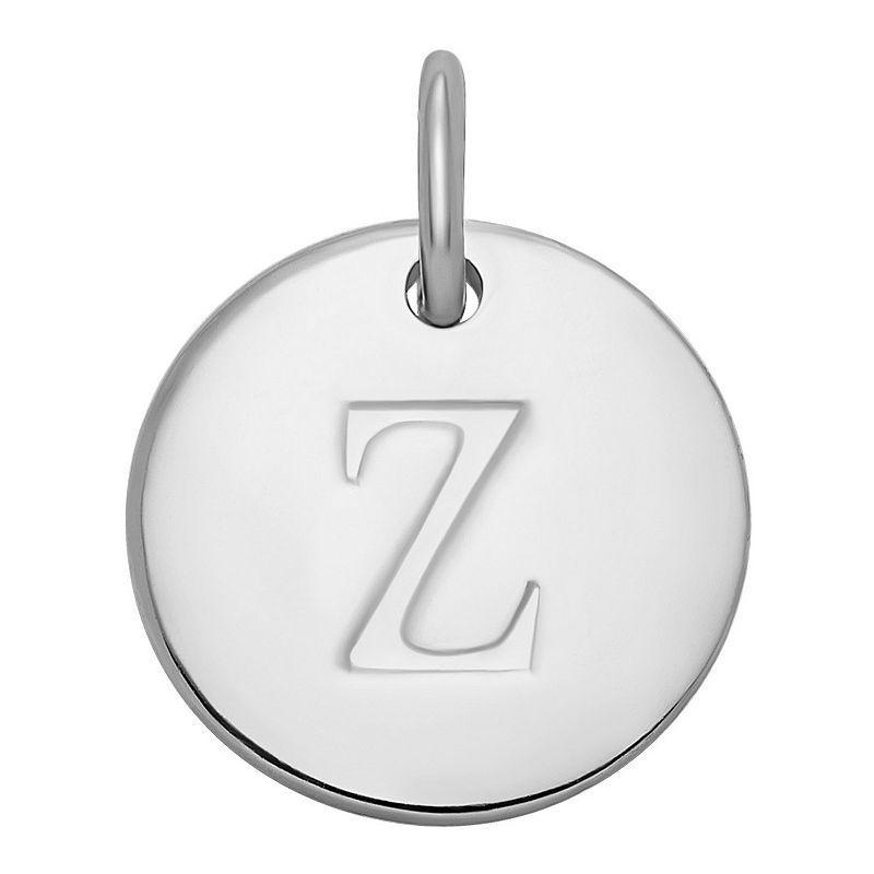 PRIMROSE Sterling Silver Letter Disc Charm, Womens, Sterling Silver N Product Image